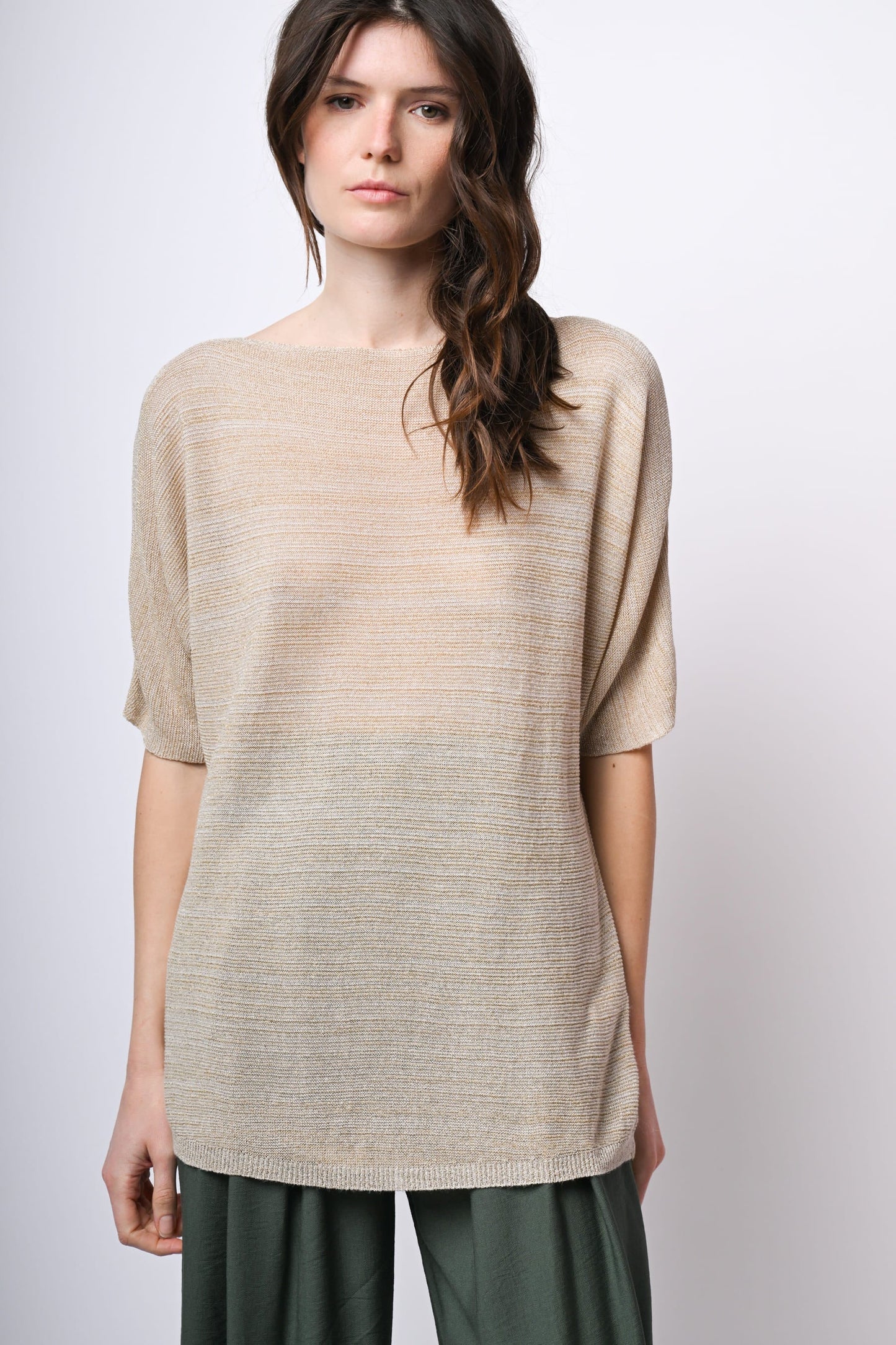 Top oversize in maglia lurex